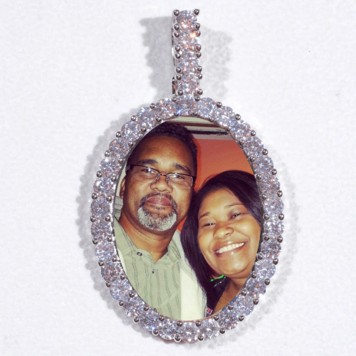 Large 3D Oval Custom Picture Pendant
