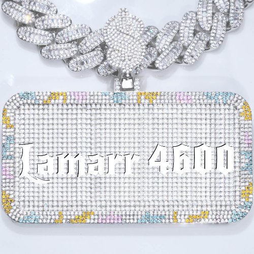 CUSTOM LETTER NECKLACE 3D COLORFUL SQUARE