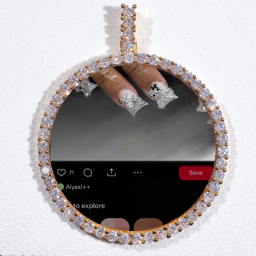 LARGE 3D CIRCLE CUSTOM PICTURE PENDANT