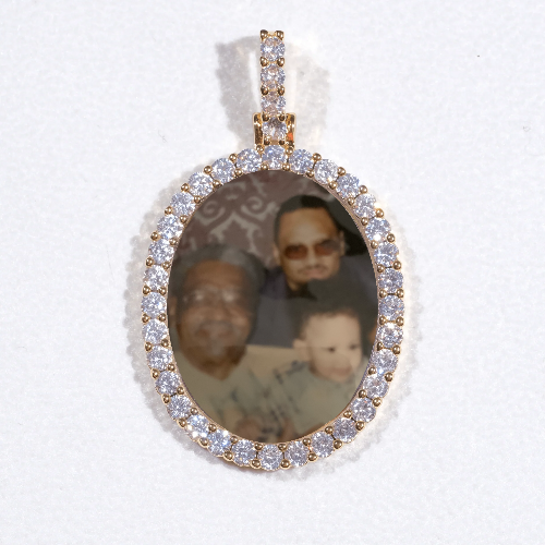 3D Oval Custom Picture Pendant