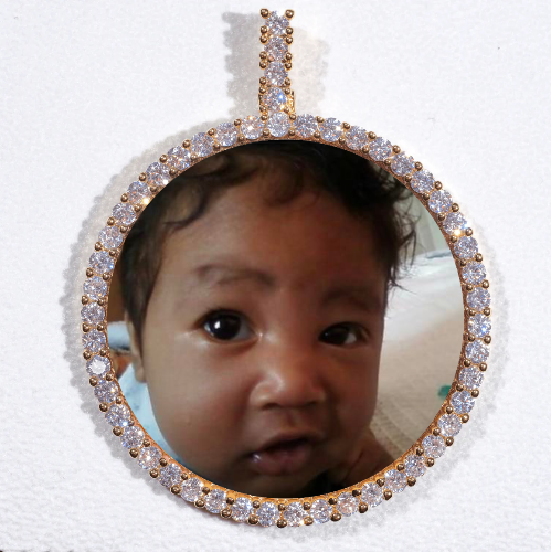 LARGE 3D CIRCLE CUSTOM PICTURE PENDANT