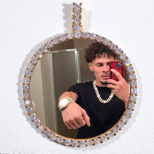 LARGE 3D CIRCLE CUSTOM PICTURE PENDANT