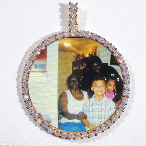 LARGE 3D CIRCLE CUSTOM PICTURE PENDANT
