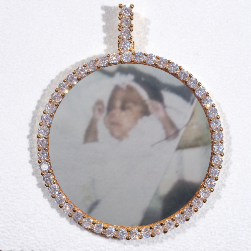 LARGE 3D CIRCLE CUSTOM PICTURE PENDANT