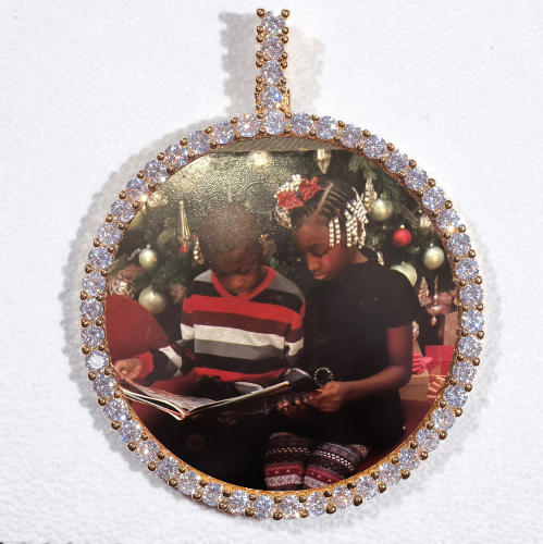 LARGE 3D CIRCLE CUSTOM PICTURE PENDANT