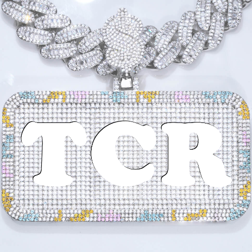 CUSTOM LETTER NECKLACE 3D COLORFUL SQUARE