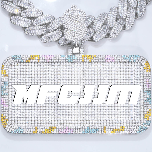 CUSTOM LETTER NECKLACE 3D COLORFUL SQUARE