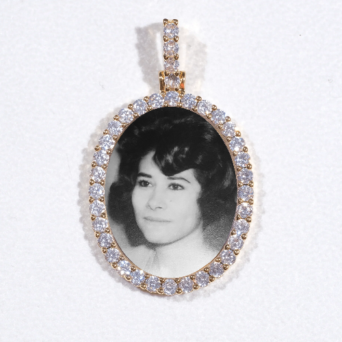 3D Oval Custom Picture Pendant