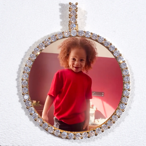 LARGE 3D CIRCLE CUSTOM PICTURE PENDANT