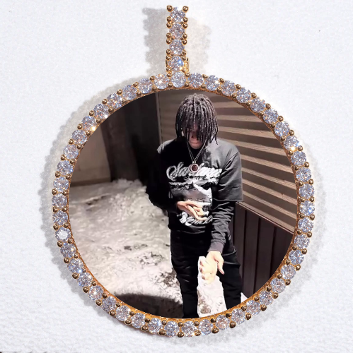 LARGE 3D CIRCLE CUSTOM PICTURE PENDANT