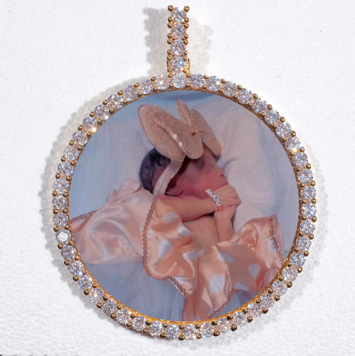 LARGE 3D CIRCLE CUSTOM PICTURE PENDANT