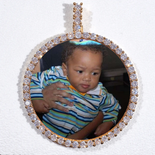 LARGE 3D CIRCLE CUSTOM PICTURE PENDANT