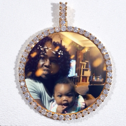 LARGE 3D CIRCLE CUSTOM PICTURE PENDANT