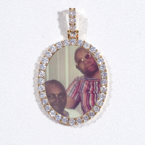 3D Oval Custom Picture Pendant