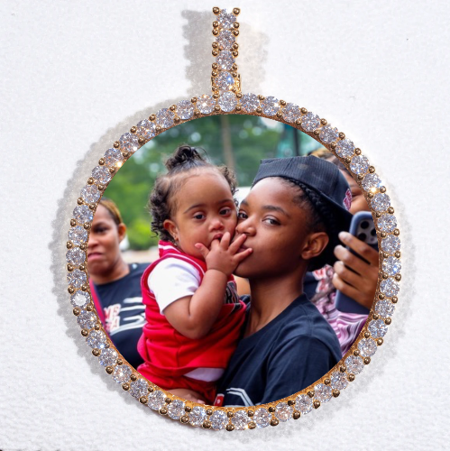 LARGE 3D CIRCLE CUSTOM PICTURE PENDANT