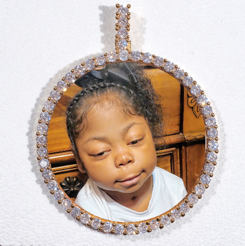 LARGE 3D CIRCLE CUSTOM PICTURE PENDANT