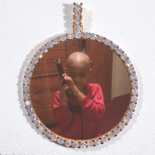 LARGE 3D CIRCLE CUSTOM PICTURE PENDANT