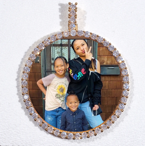LARGE 3D CIRCLE CUSTOM PICTURE PENDANT