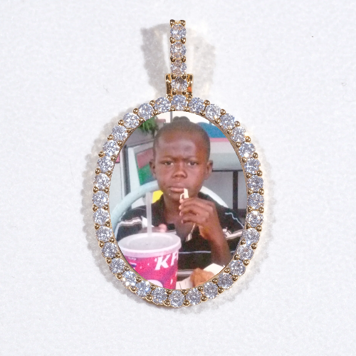 3D Oval Custom Picture Pendant
