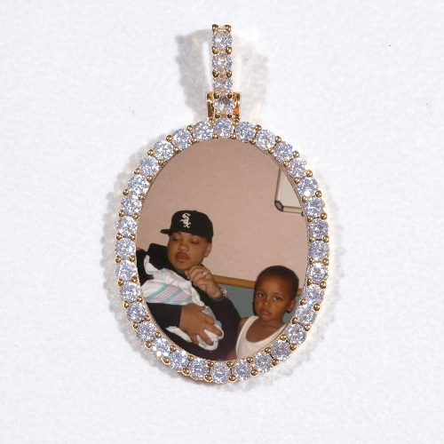 3D Oval Custom Picture Pendant
