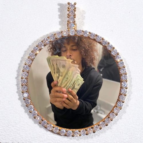 LARGE 3D CIRCLE CUSTOM PICTURE PENDANT