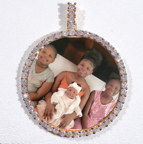 LARGE 3D CIRCLE CUSTOM PICTURE PENDANT