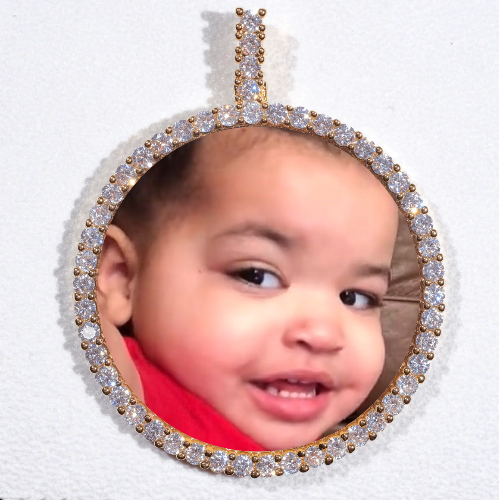 LARGE 3D CIRCLE CUSTOM PICTURE PENDANT