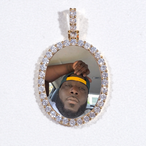 3D Oval Custom Picture Pendant