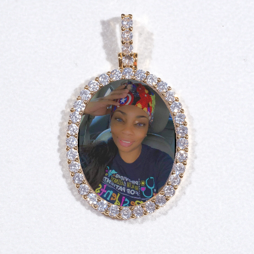3D Oval Custom Picture Pendant