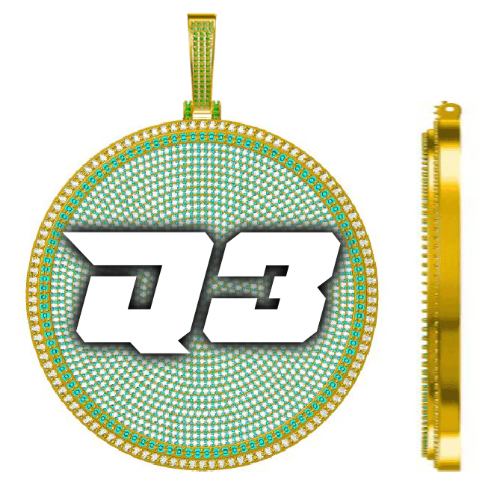 CUSTOM LETTER NECKLACE 3D BIG DISC