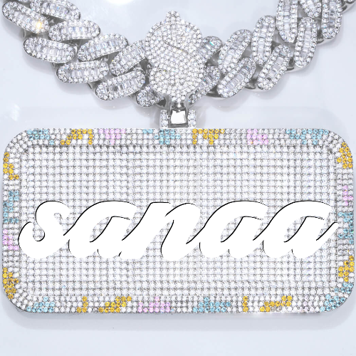 CUSTOM LETTER NECKLACE 3D COLORFUL SQUARE