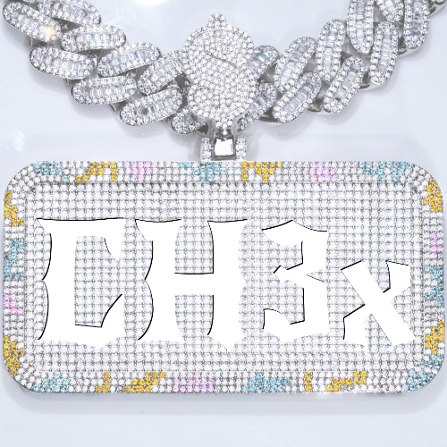 CUSTOM LETTER NECKLACE 3D COLORFUL SQUARE