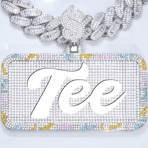 CUSTOM LETTER NECKLACE 3D COLORFUL SQUARE