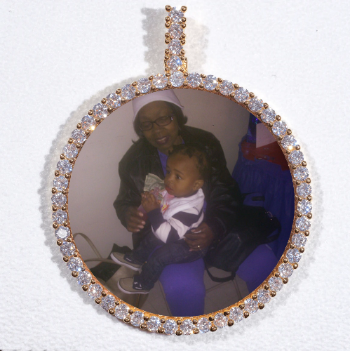 LARGE 3D CIRCLE CUSTOM PICTURE PENDANT