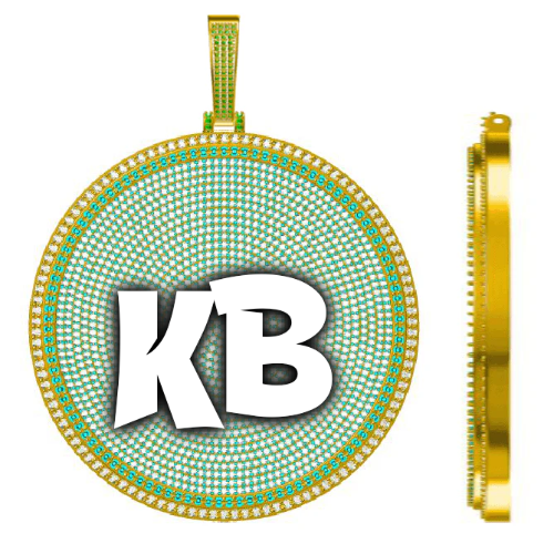 CUSTOM LETTER NECKLACE 3D BIG DISC