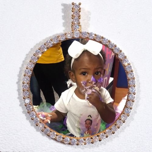 LARGE 3D CIRCLE CUSTOM PICTURE PENDANT