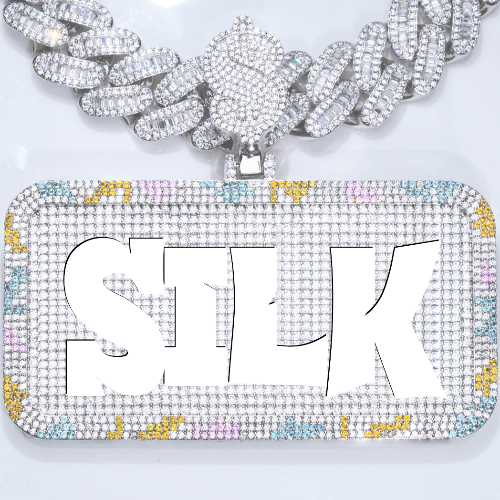 CUSTOM LETTER NECKLACE 3D COLORFUL SQUARE