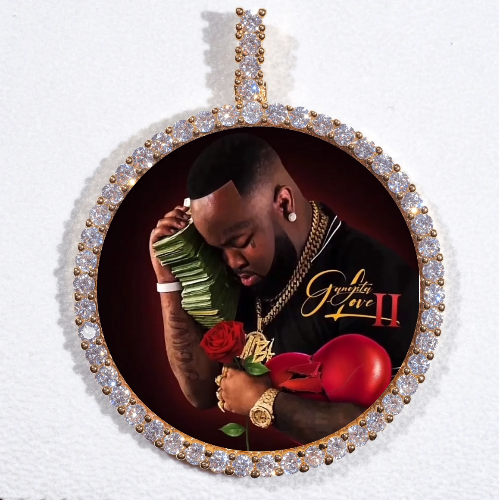 LARGE 3D CIRCLE CUSTOM PICTURE PENDANT