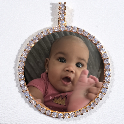 LARGE 3D CIRCLE CUSTOM PICTURE PENDANT