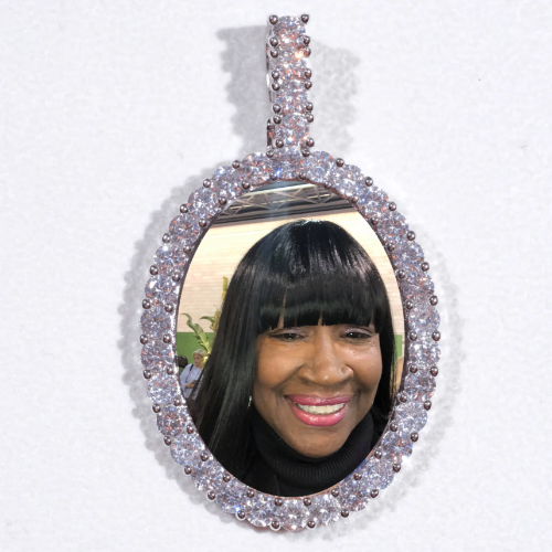 Large 3D Oval Custom Picture Pendant