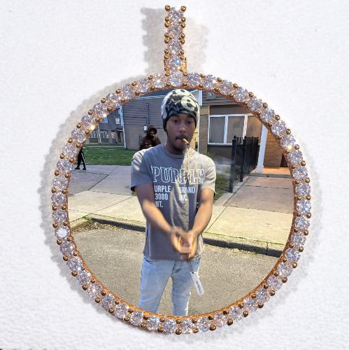 LARGE 3D CIRCLE CUSTOM PICTURE PENDANT