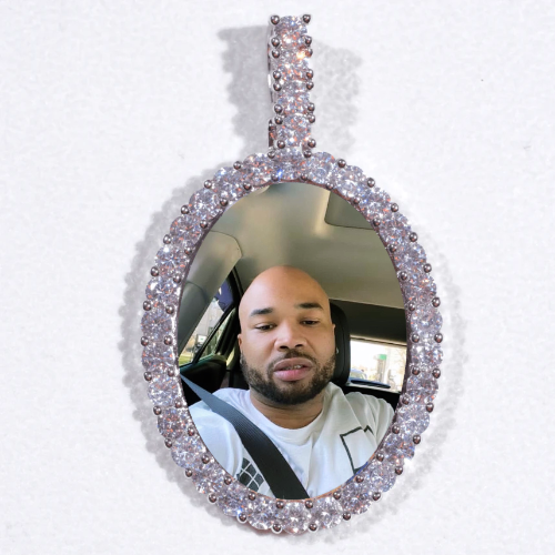 Large 3D Oval Custom Picture Pendant