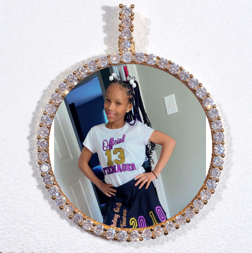 LARGE 3D CIRCLE CUSTOM PICTURE PENDANT