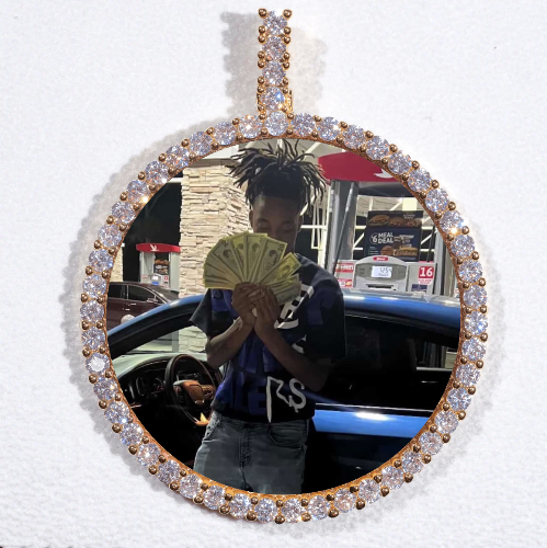 LARGE 3D CIRCLE CUSTOM PICTURE PENDANT