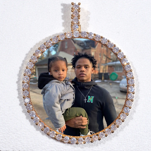 LARGE 3D CIRCLE CUSTOM PICTURE PENDANT