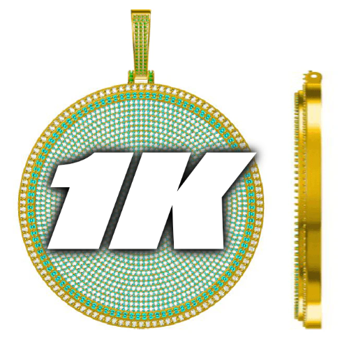CUSTOM LETTER NECKLACE 3D BIG DISC