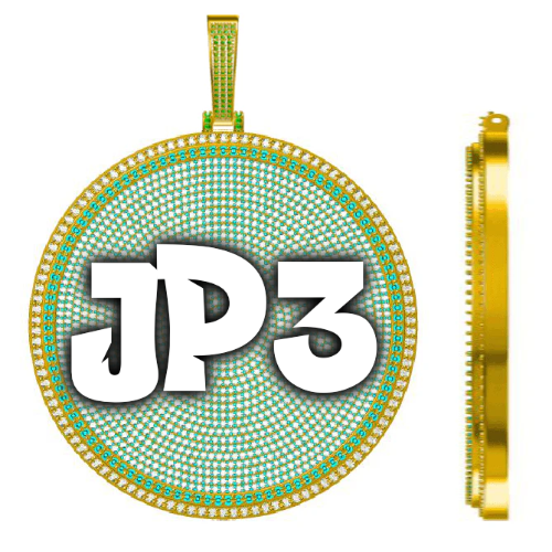 CUSTOM LETTER NECKLACE 3D BIG DISC