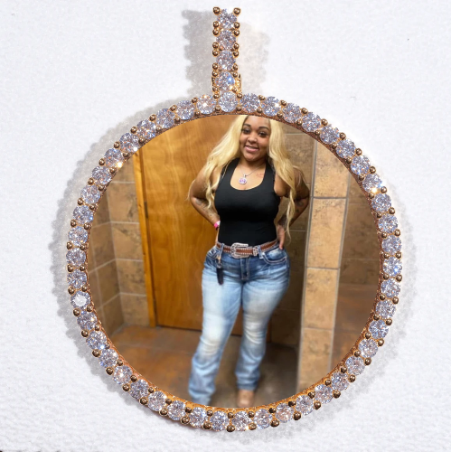 LARGE 3D CIRCLE CUSTOM PICTURE PENDANT