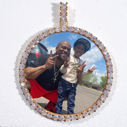 LARGE 3D CIRCLE CUSTOM PICTURE PENDANT