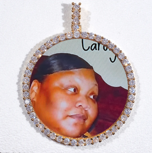 LARGE 3D CIRCLE CUSTOM PICTURE PENDANT